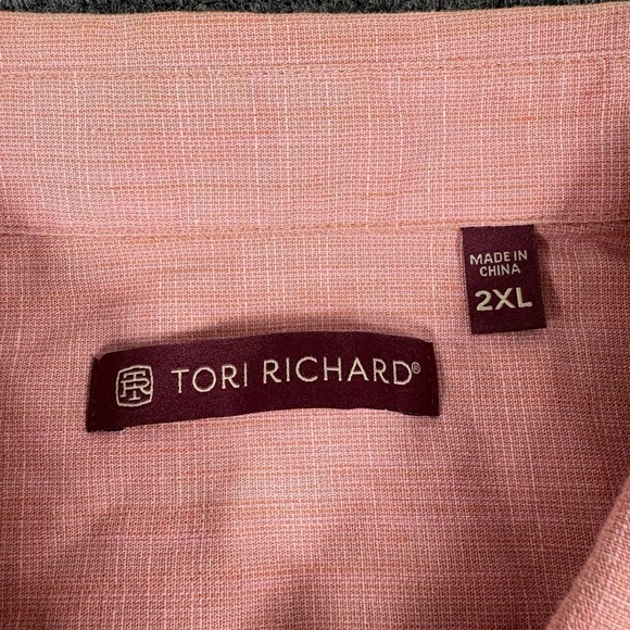 Tori Richard‎ Hawaiian Shirt Mens 2XL Pink Button-Up Short Sleeve Cotton - Picture 3 of 8